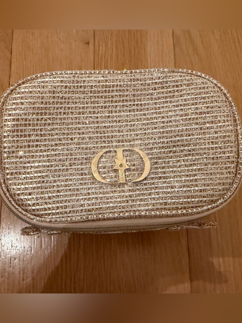 Dior Gold Glitter Cosmetic Case